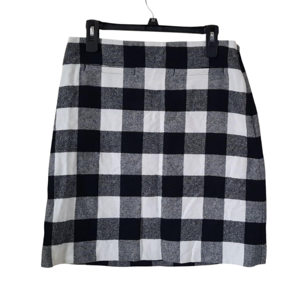 Talbots Gingham Buffalo Plaid wool blend skirt